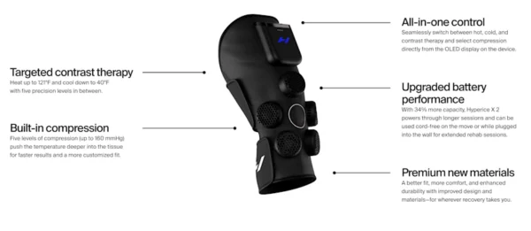 ⁦חגורת חימום/קירור ולחץ דינמי לברך - Hyperice Contrast 2 Knee⁩ – תמונה ⁦2⁩