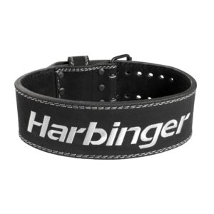 חגורת עור מקצועית עם אבזם פלדה - Harbinger Powerlifting Belt 10mm