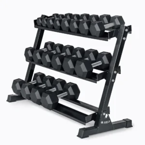 סט משקולות יד הקסגון 2.5–22.5 ק״ג Rubber Hex Dumbbell Set